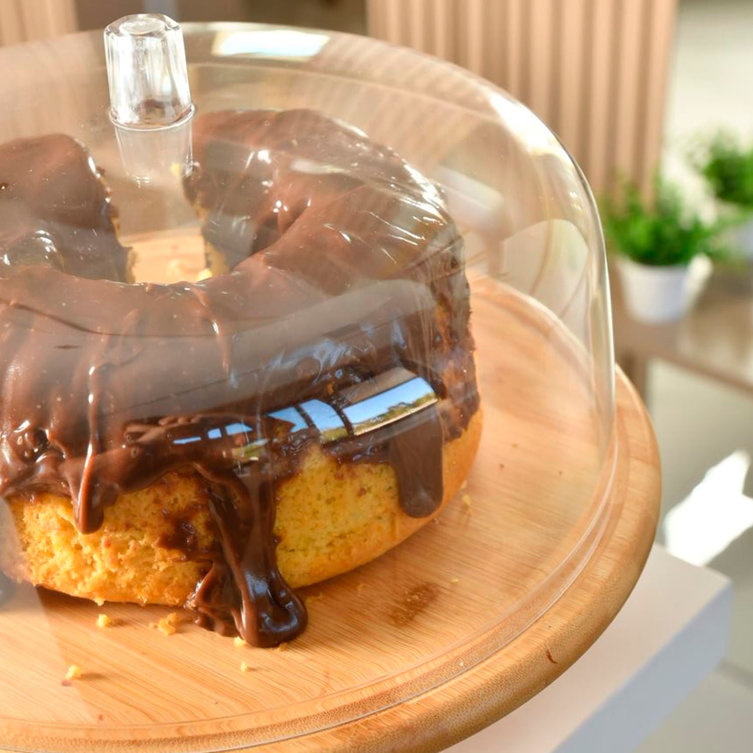 Orna Unique Cake Stand with Dome and Base Sense Line