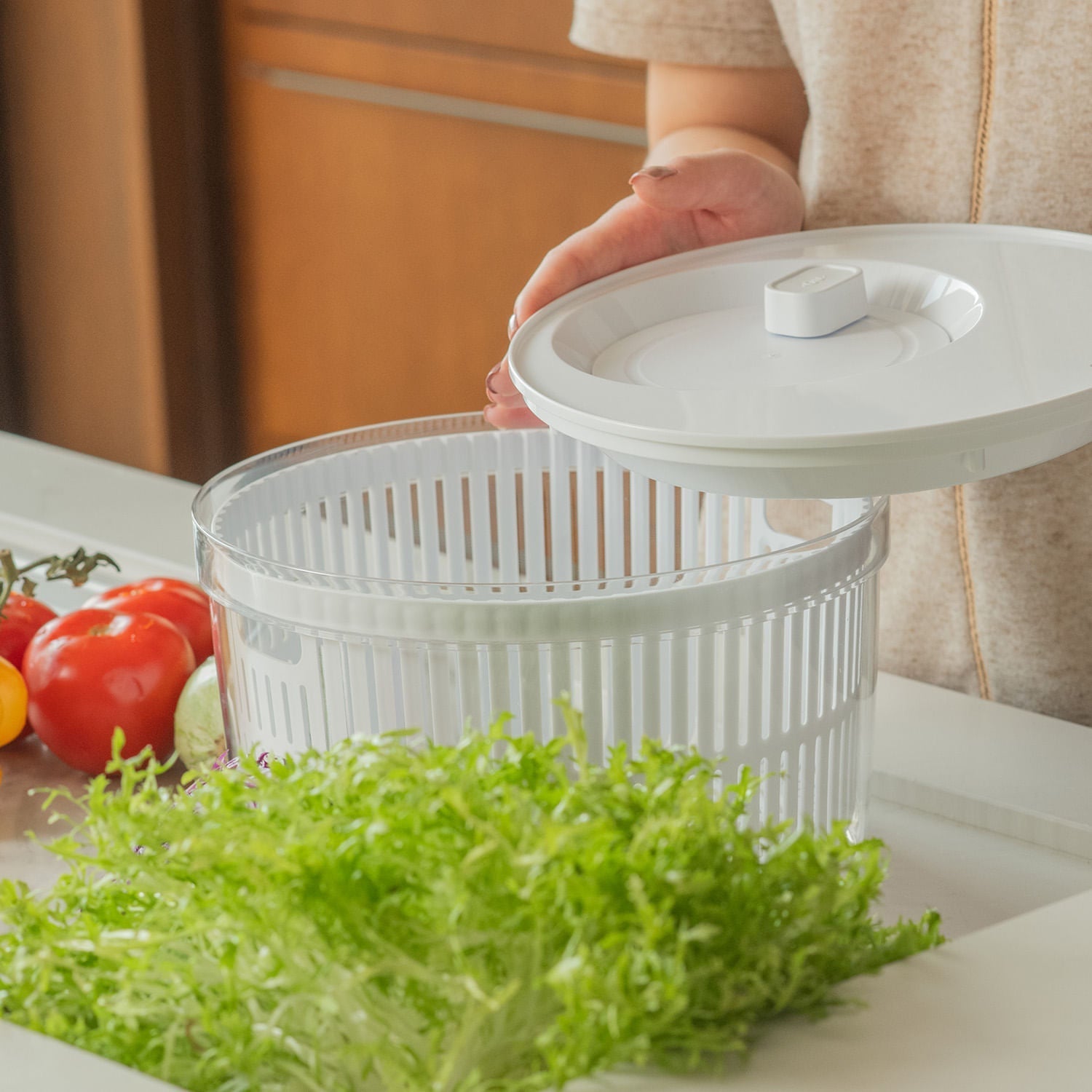 Orna Unique Salad Organizer and Dryer Kit 5.5L Clear Fresh Line