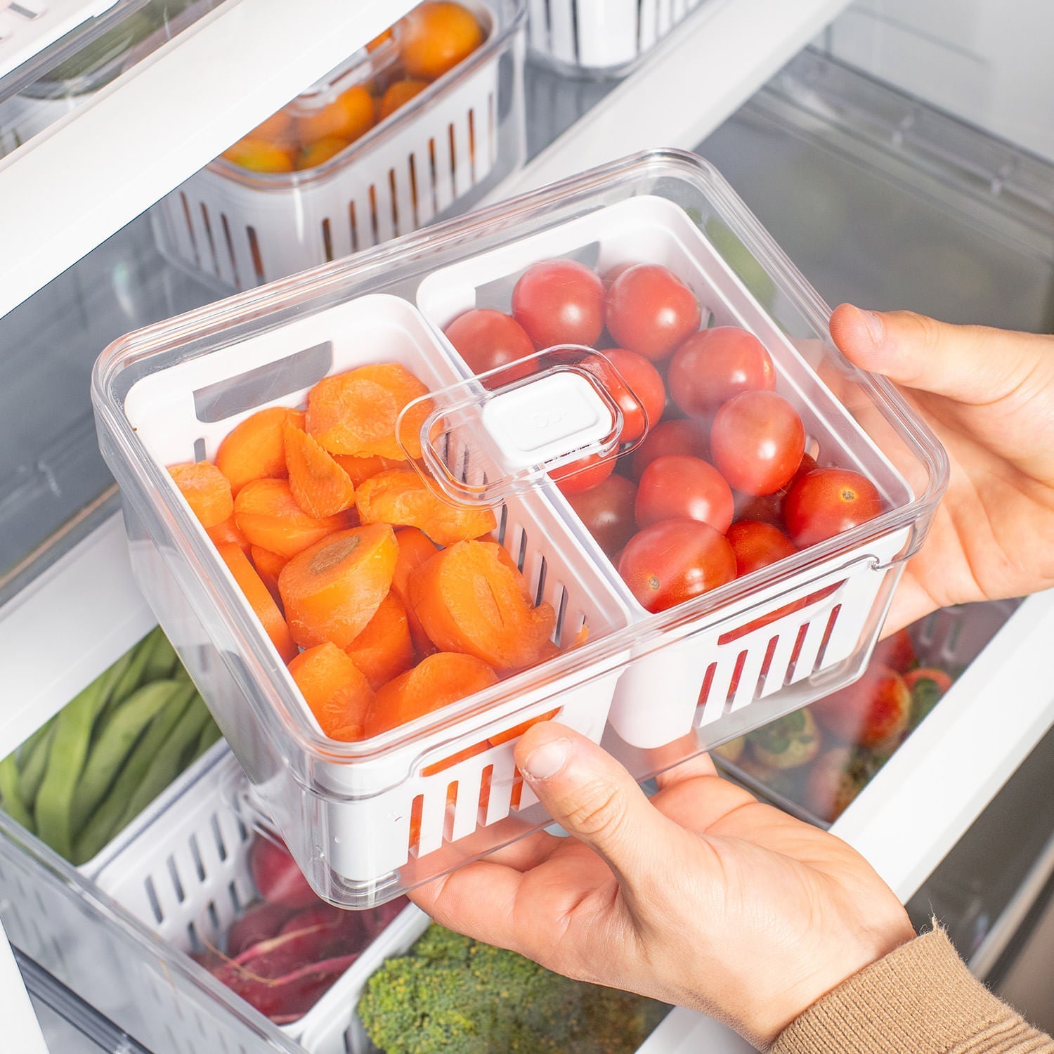 Double Basket Organizer Orna Unique 2.2L Clear Fresh Line