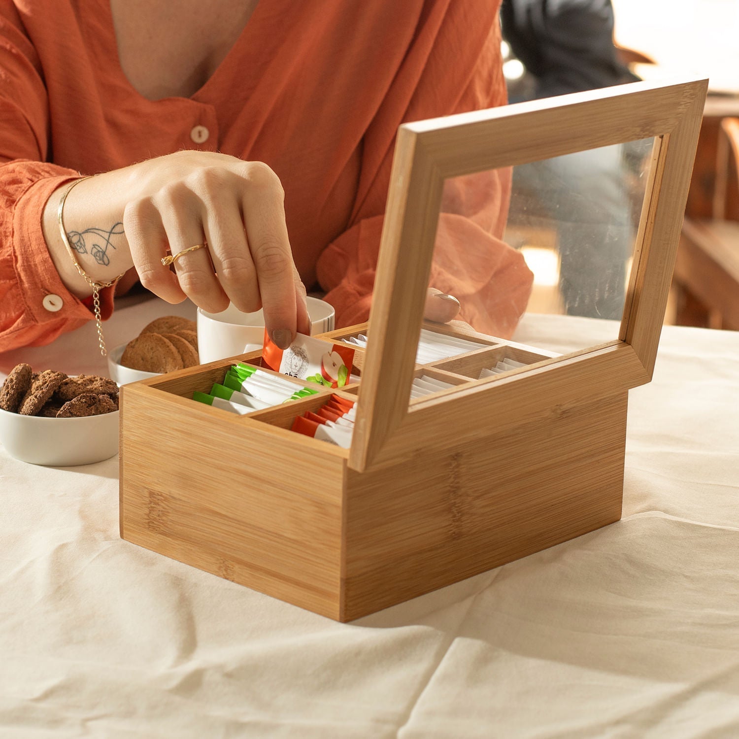 Orna Unique Tea Organizer 6 Compartments Sense Line