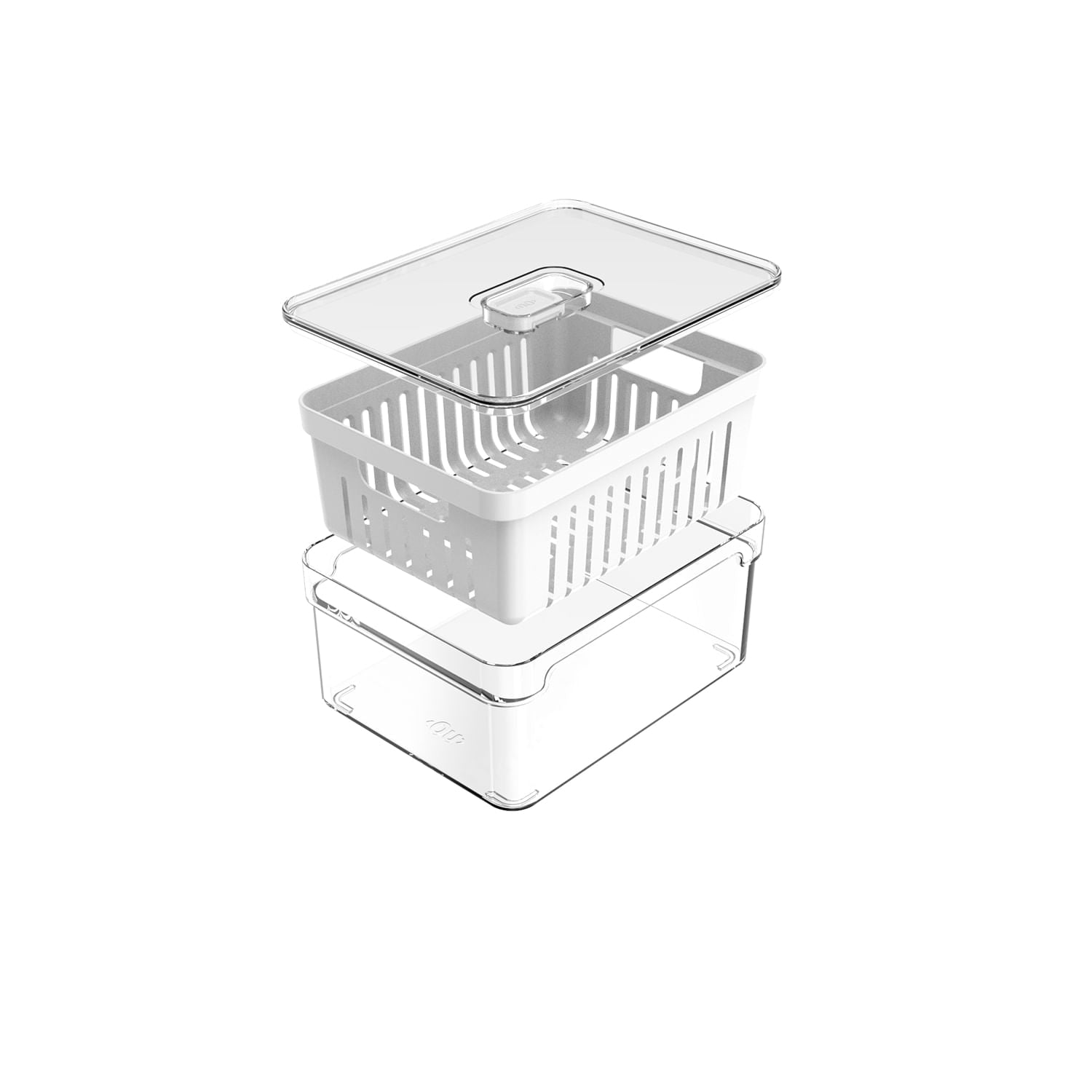 Refrigerator Organizer with Basket Orna Unique 2.2L Clear Fresh Line