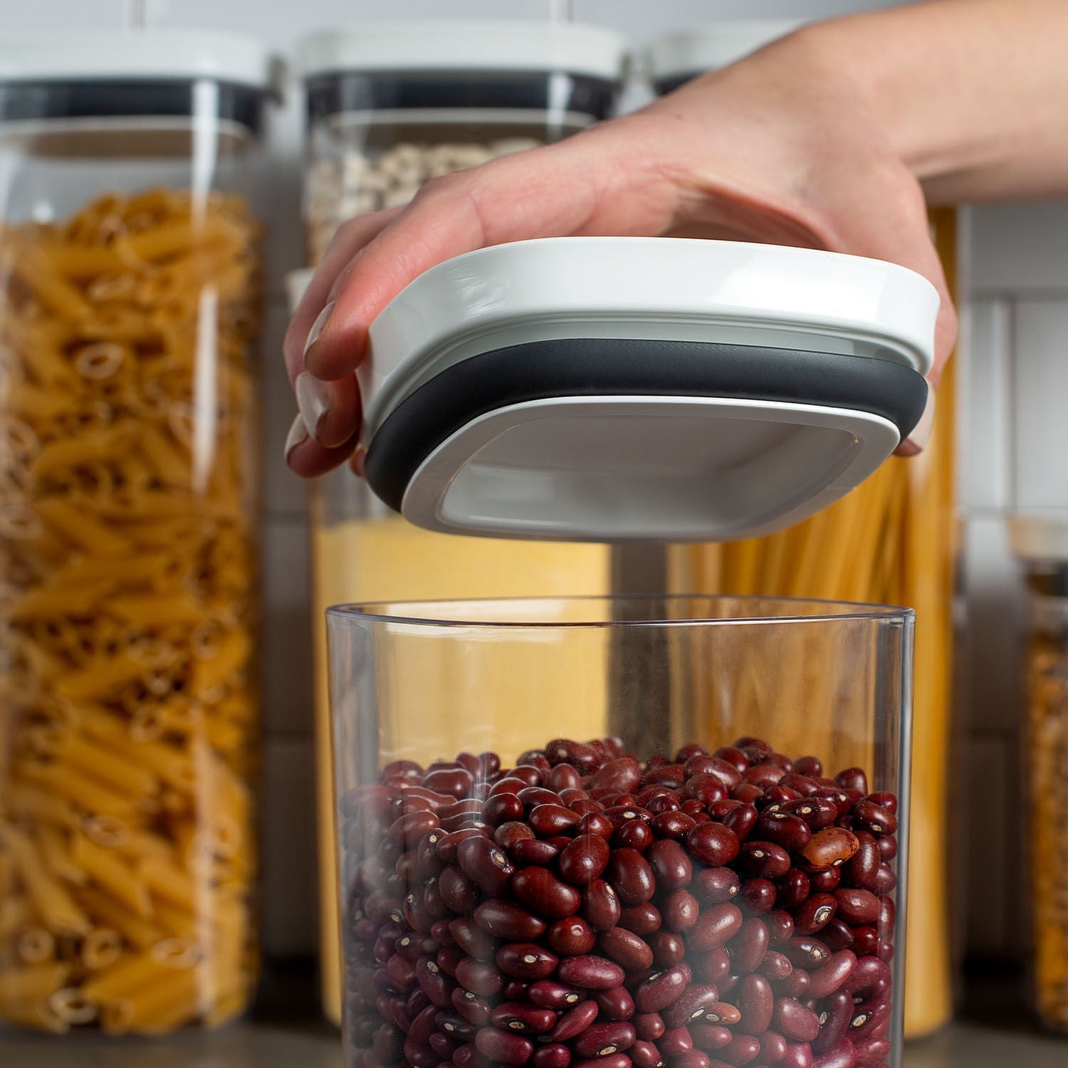 Airtight Organizer Orna Unique Jar 1L Block Line