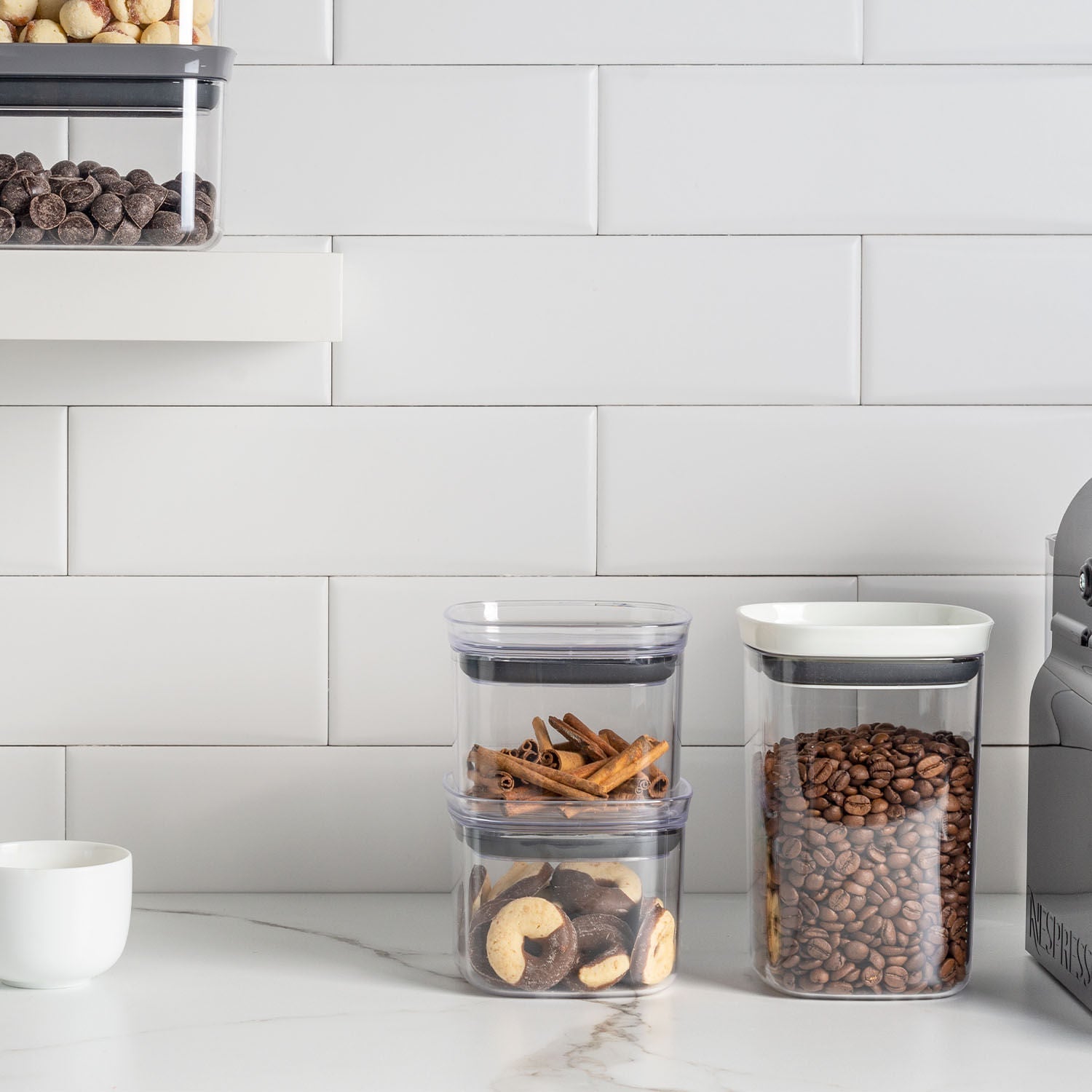 Airtight Organizer Orna Unique Jar 1L Block Line