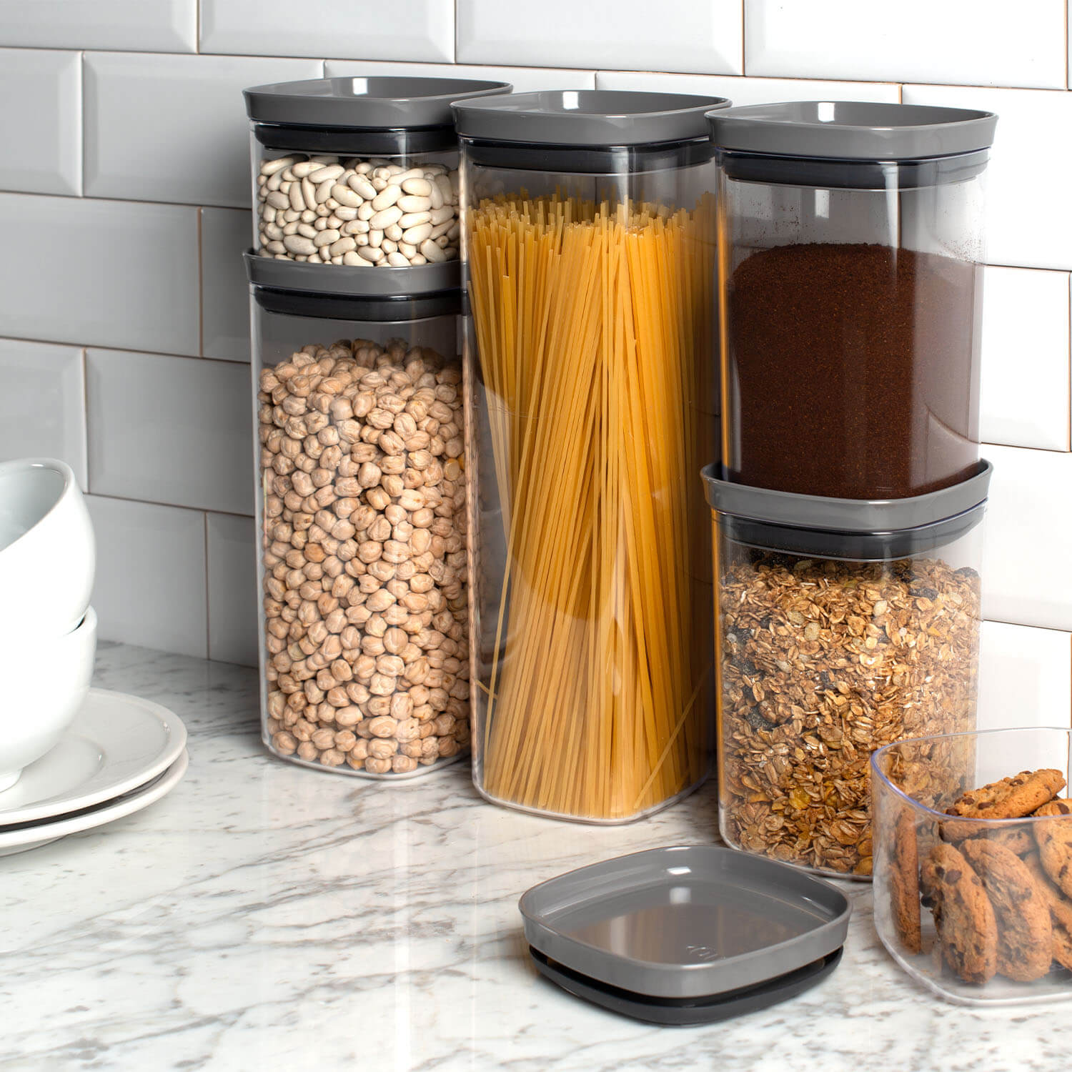 Airtight Organizer Orna Unique Jar 2L Block Line