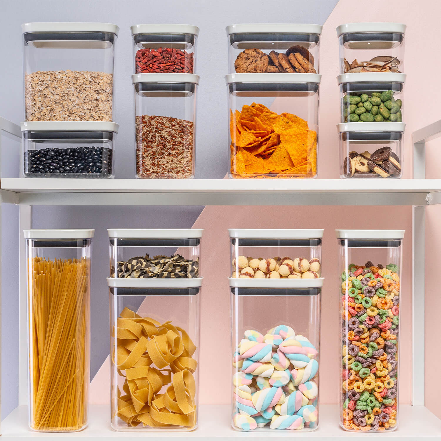 Airtight Rectangular Organizer Orna Unique Jar 2.3L Block Line