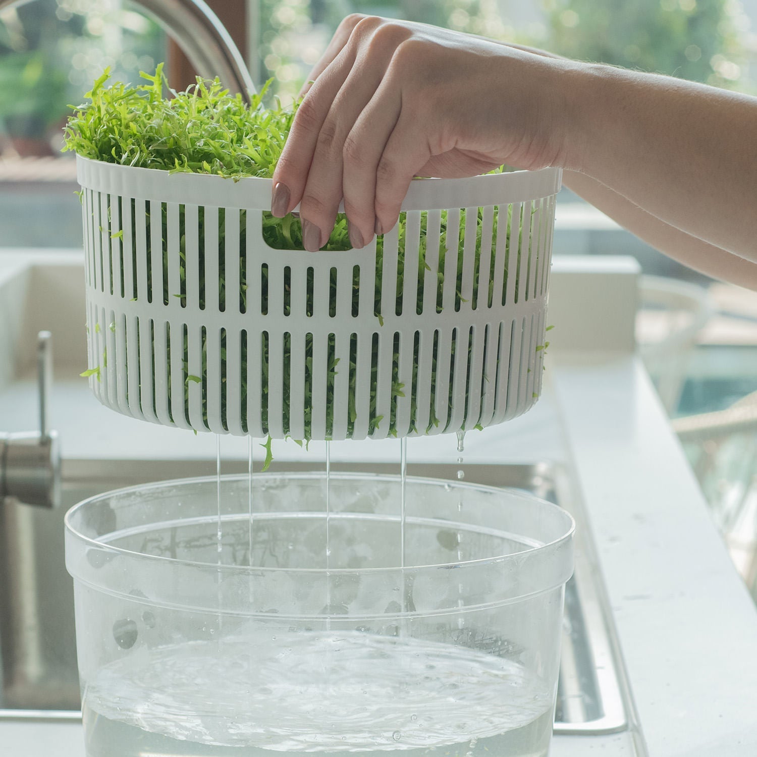 Orna Unique Salad Organizer and Dryer Kit 5.5L Clear Fresh Line