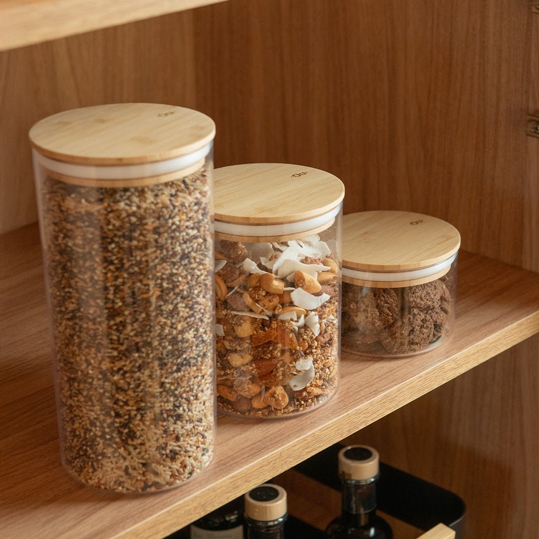 Airtight Orna Unique Round Jar Kit 3 pieces Keep Line
