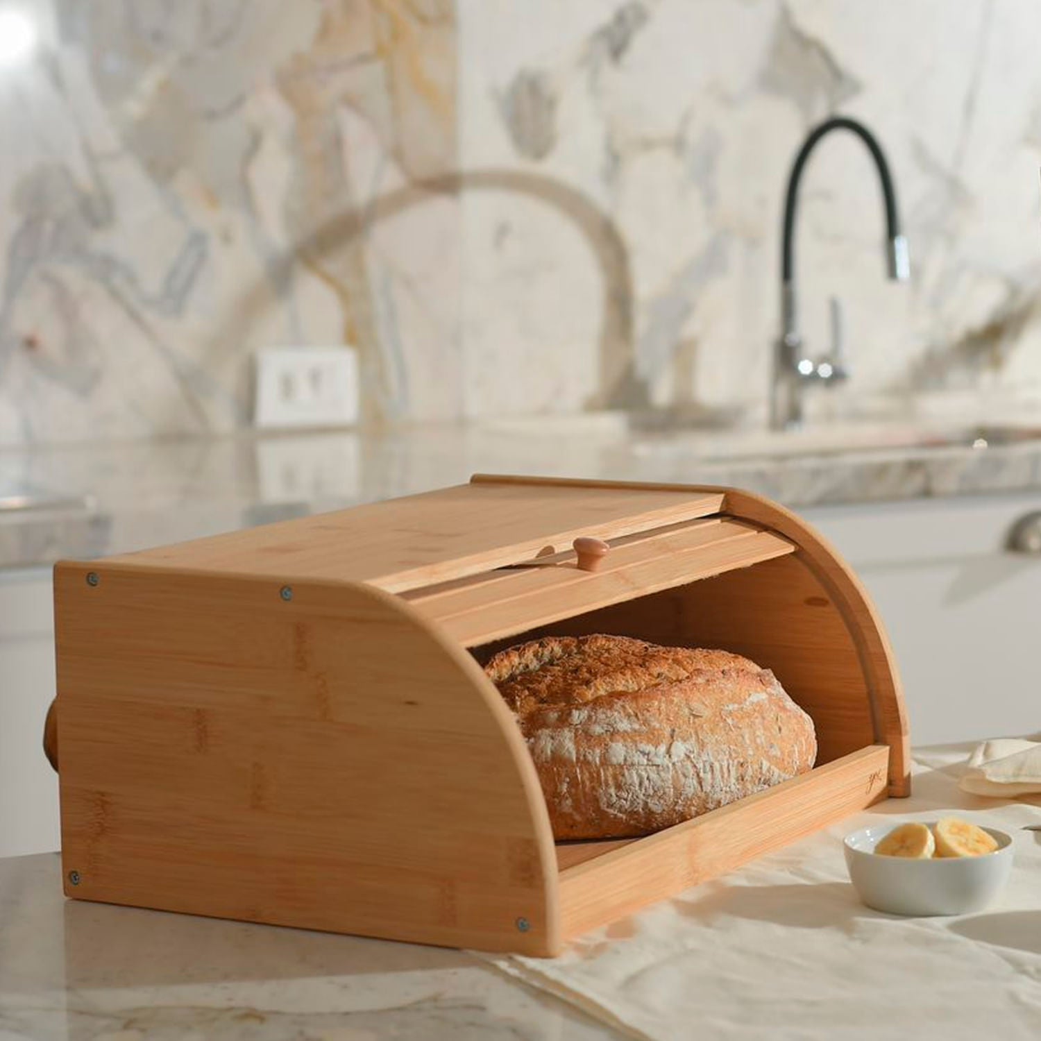 Orna Unique Bread Box with Front Opening Sense Line