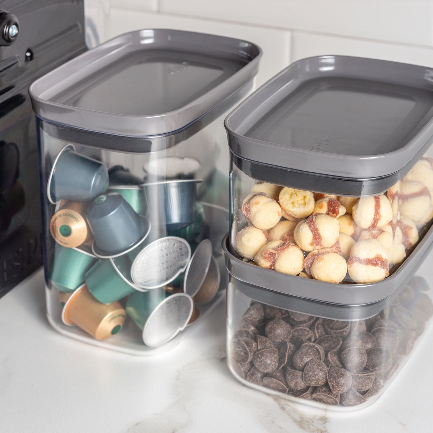 Airtight Rectangular Organizer Orna Unique Jar 650ml Block Line
